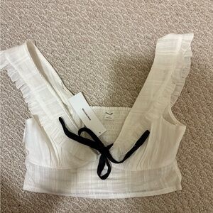 Urban Outfitters Kimchi Blue White Ruffled crop top